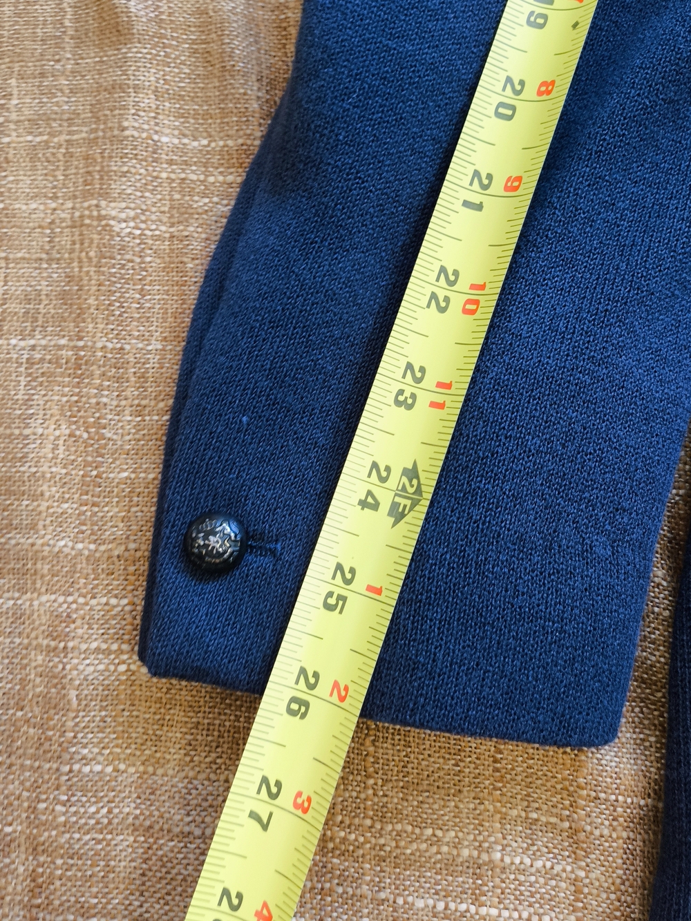 John Varvatos USA Navy Knit Crest Button Unstructured Cardigan Coat Men's Size L - Picture 13 of 16